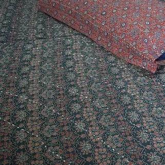 Handmade Black Ajrakh Bedspread | Multipurpose | Quilt | Throw | 2 Pillow Cover