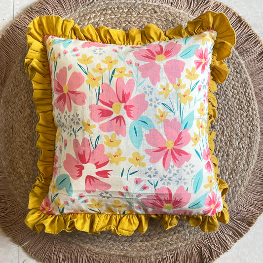 Cottagecore-inspired pillow cover in soft cotton
