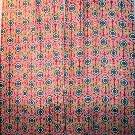 Handmade Kantha Work Ikkat Print Blackout Curtains