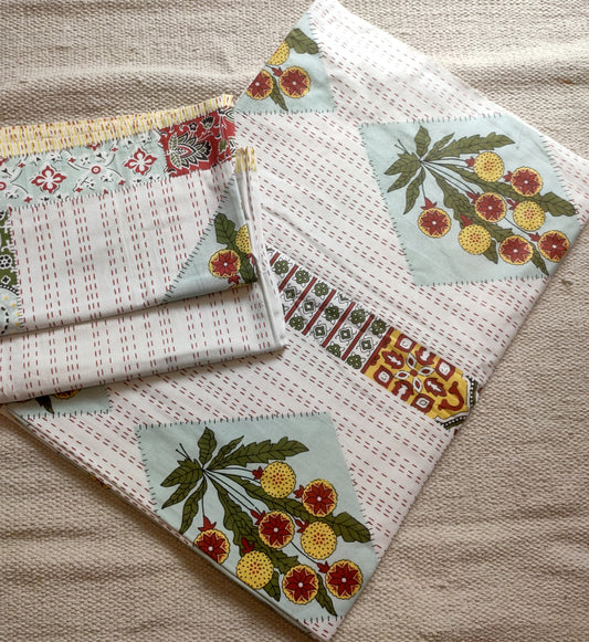 Jaipuri floral bedsheet 90x108 king size