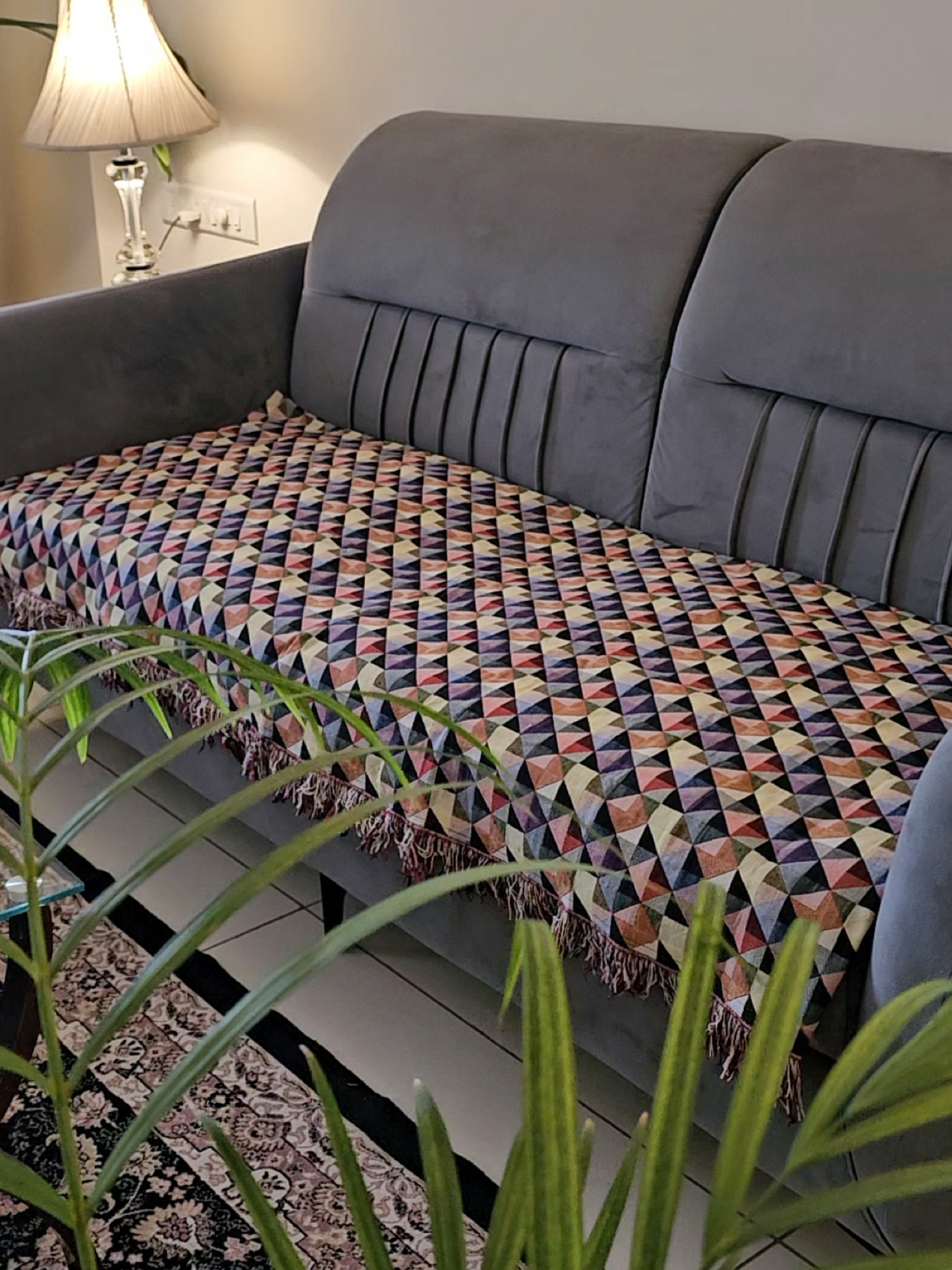 Multicoloured Handloom Boho Sofa Cover