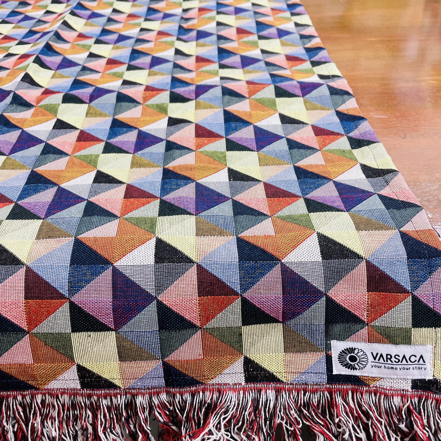 Multicoloured Handloom Cotton Sofa Cover