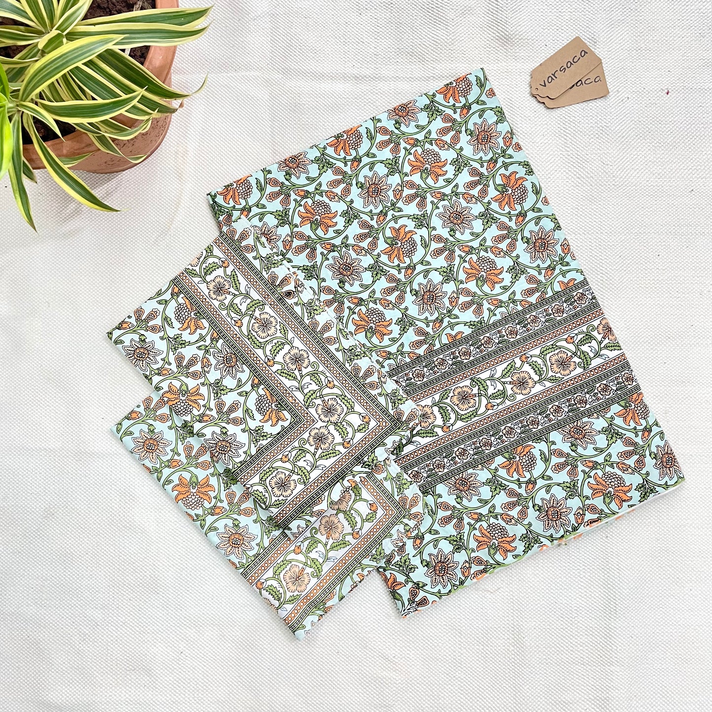 Pure Cotton White And Beige Floral King Size Bed Sheet