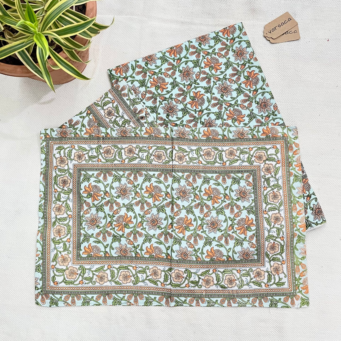 Pure Cotton White And Beige Floral King Size Bed Sheet|image2|image4