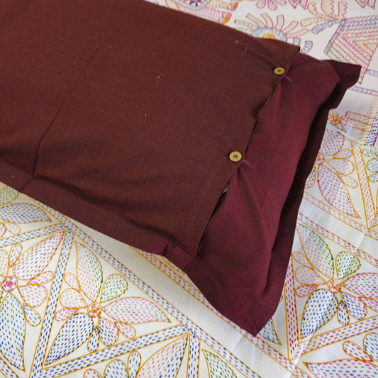 Pure Cotton White Multi Colour Bed Sheet With Brown Border