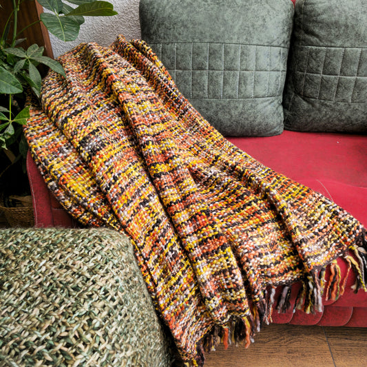 Yellow Acrylic Sofa Throw with Grey Tint – Soft, Stylish & Cozy | Varsaca