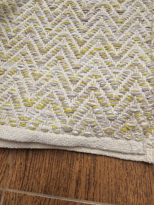 beige textured table cover cotton jute