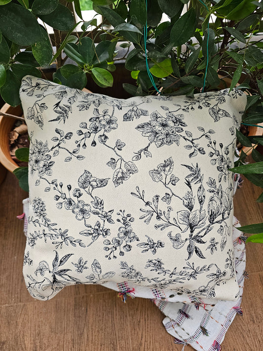 boho floral handloom pillow cover