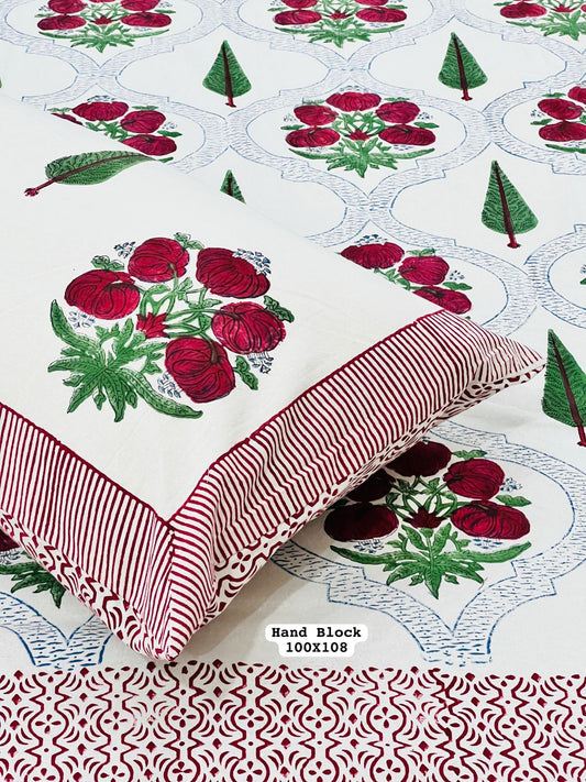 cherry print cotton bedsheet