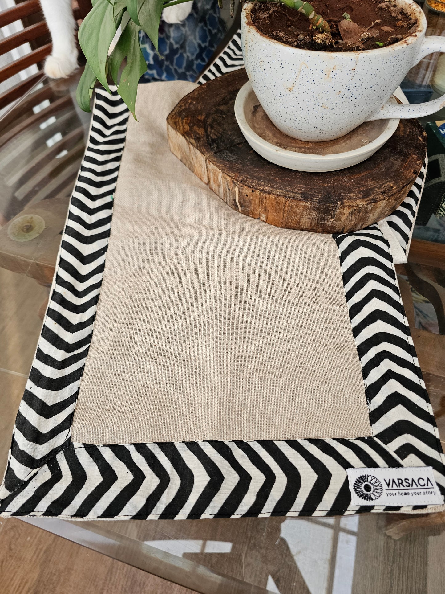 everyday table runner cotton jute