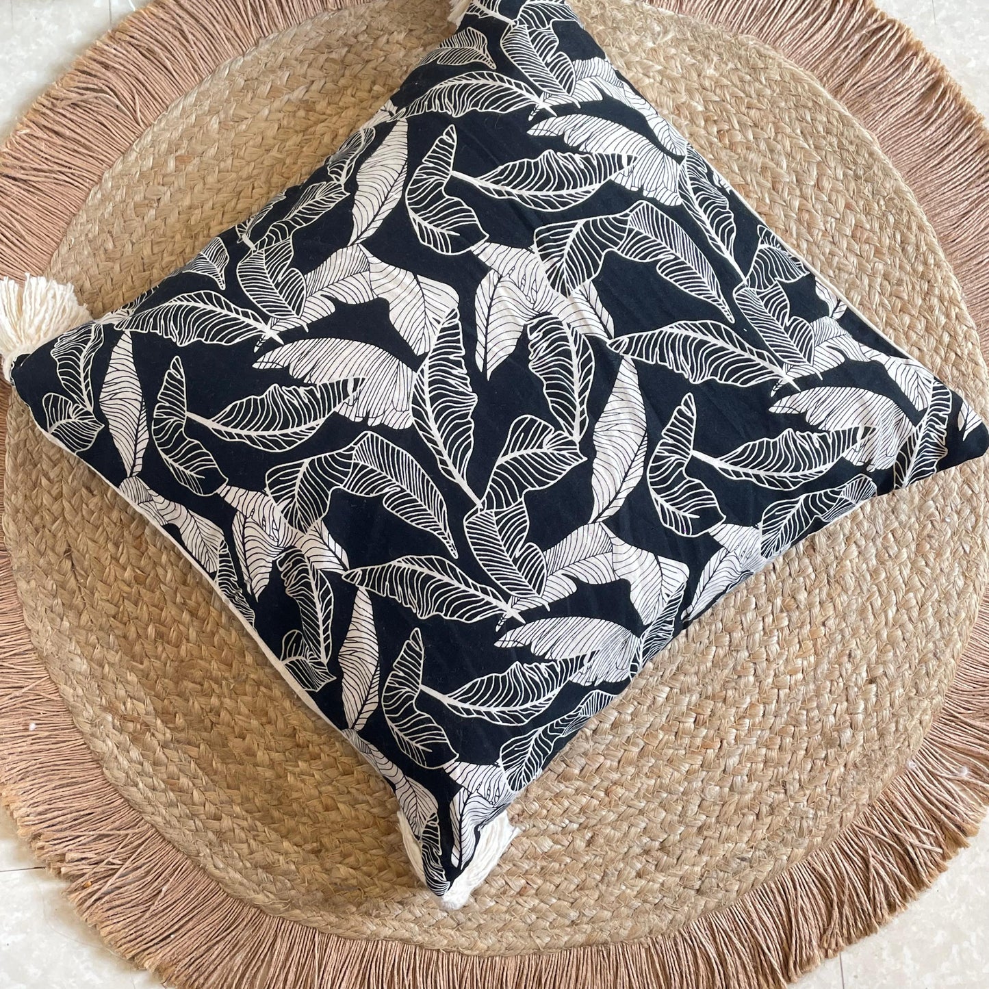 floral printed cotton cushion cover