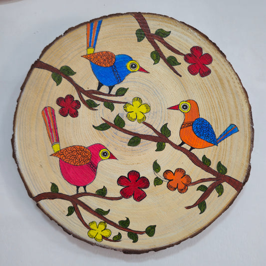 hand painted wooden wall hanging