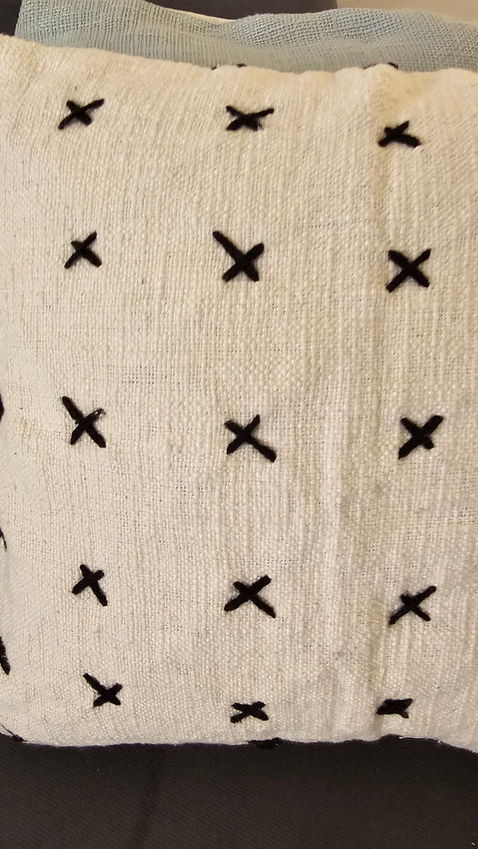 minimalist black embroidery cushion cover