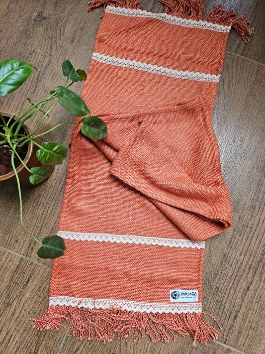 orange cotton table runner India