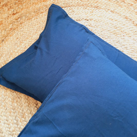 Solid Blue Pillow Cover Set of 2 | Soft Cotton Pillow Cases