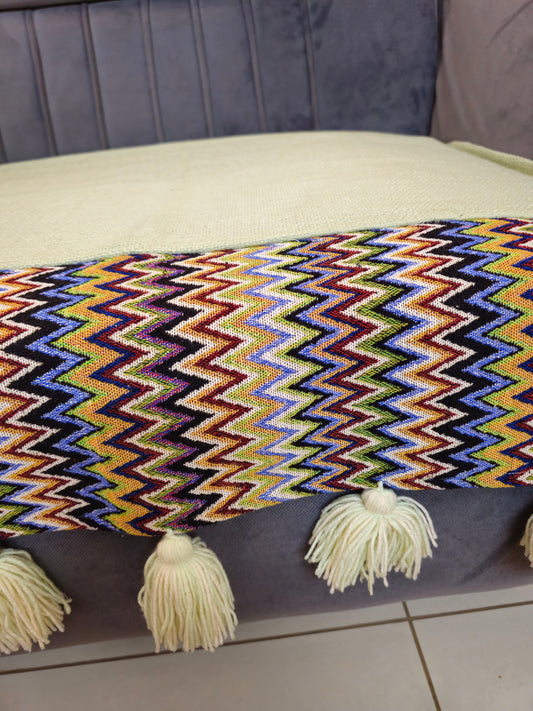 zigzag jacquard throw