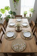 15" Hand-Painted Daisy Jute Table Mats