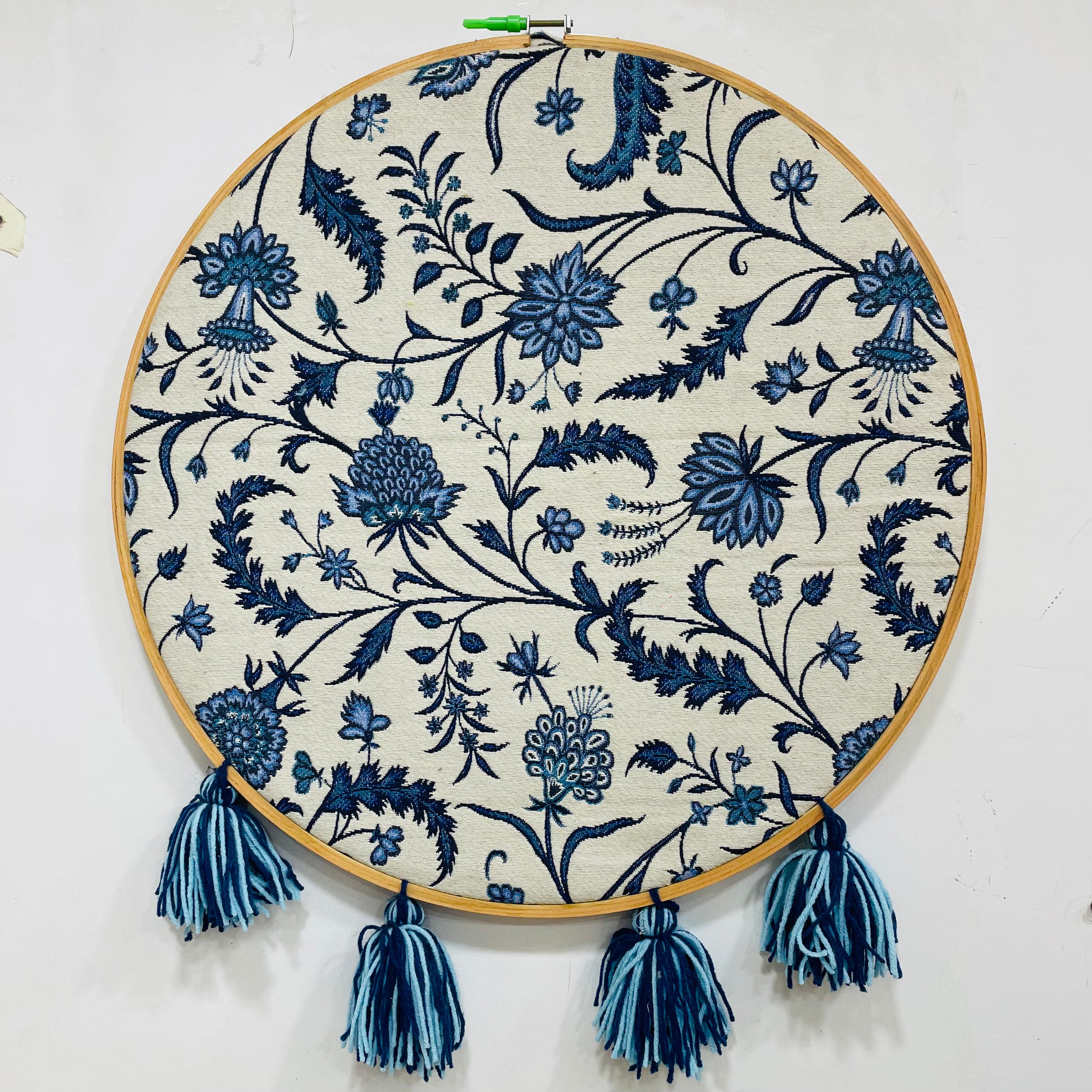 18-inch Large Floral Embroidery Hoop Wall Hanging