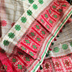 Red And Green Assamese Handloom Sheer Curtain | Single