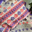Red And Purple Assamese Handloom Sheer Curtain |Single