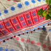 Red And Blue Assamese Handloom Sheer Curtain| Single