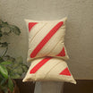 Off White And Red Cushion Cover | 16 x 16 Inch