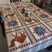 Hand Block Printed 6 Seater Cotton Camel Print Table Cover