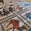 Hand Block Printed 6 Seater Cotton Camel Print Table Cover