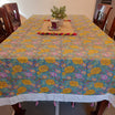 Pure Cotton Floral 6 Seater Table Cover With Border And Tassels