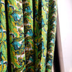 Handmade Kantha Work Green Leaves Print Blackout Curtain | Single