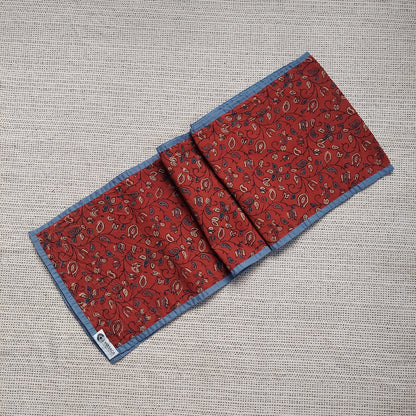 Red Ajrakh Block Printed Handmade Cotton 6 Seater Table Runner