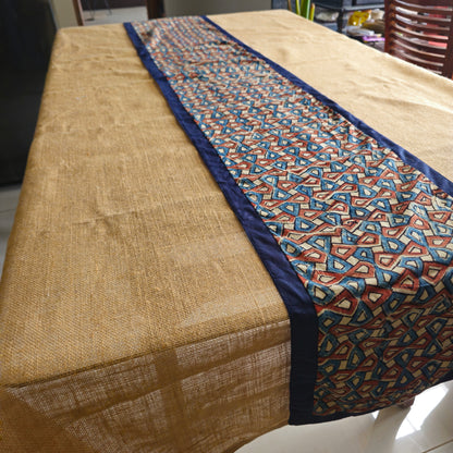 Ajrakh Block Printed Handmade Cotton 6 Seater Table Runner