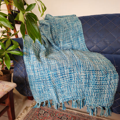 Sky Blue Acrylic Sofa Throw