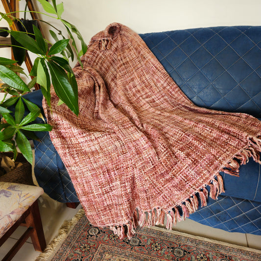 Rose Gold Acrylic Cotton Sofa Throw