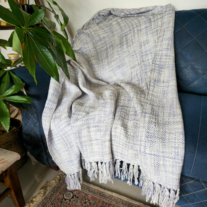 Lavender And White Acrylic Sofa Throw