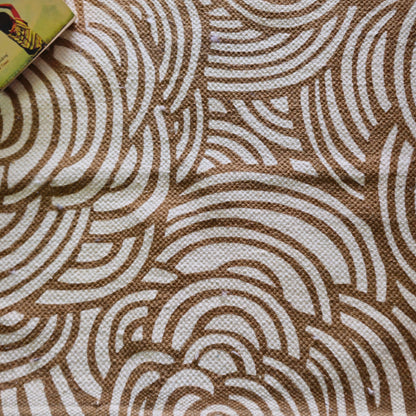 Abstract Pattern Brown Cotton Rug | Handwoven Dhurrie