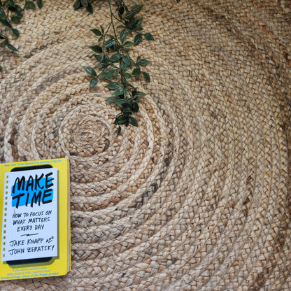 Hand Woven Simple Natural Jute Round Braided Rug