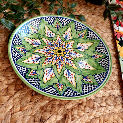 Elegant Green Ceramic Decorative Wall Plate | Wall Hanging