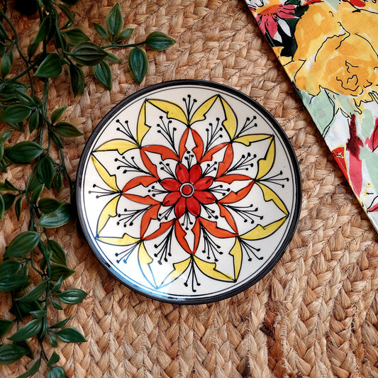 Red Yellow Ceramic Wall Plate