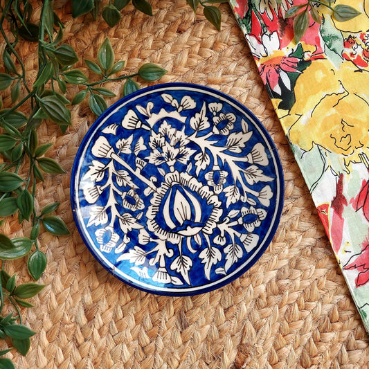 Blue and White Ceramic Wall Plate – Handcrafted Wall Decor