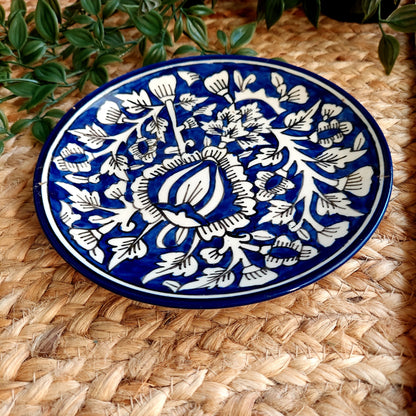 Blue and White Ceramic Wall Plate – Handcrafted Wall Decor