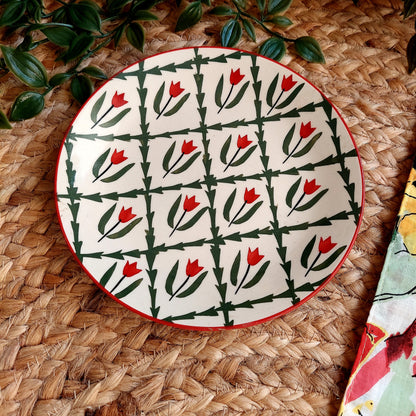 Red And Green Ceramic Wall Plate