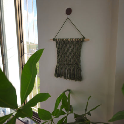 Green Macrame Wall Hanging – Handcrafted Boho-Chic Wall Decor