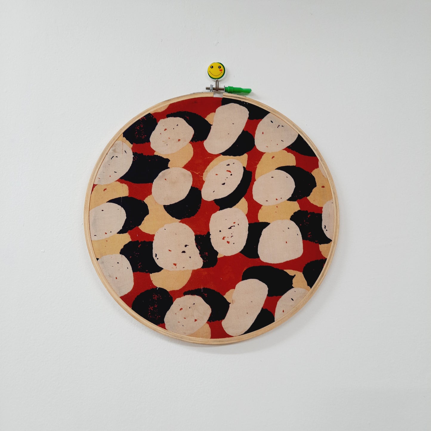 Abstract Multicolor Ajrakh Embroidery Hoop – Upcycled Fabric | Multiple Sizes