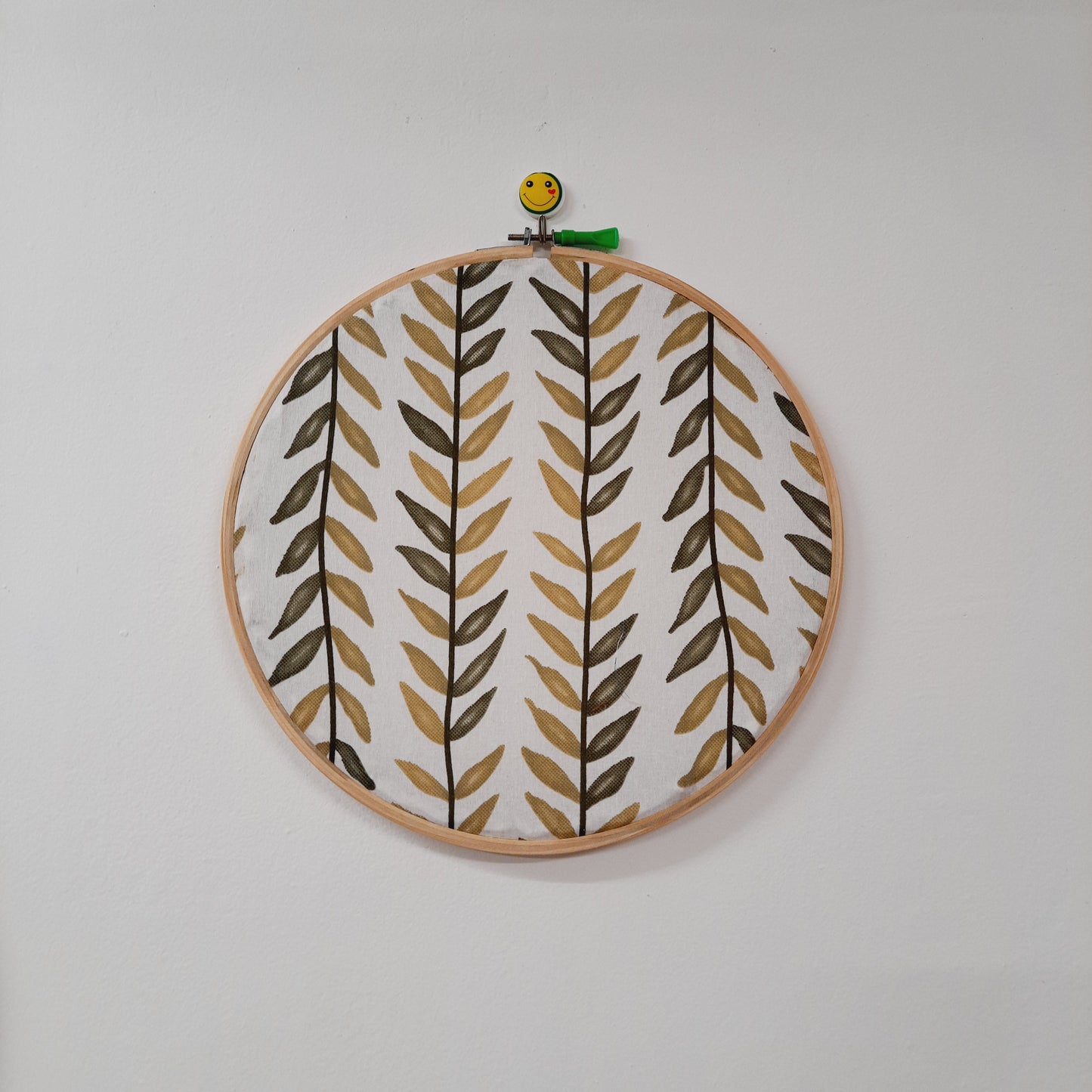 Leaf Vine Embroidery Hoop in Shades of Green on White Fabric – Upcycled Material | Multiple Sizes