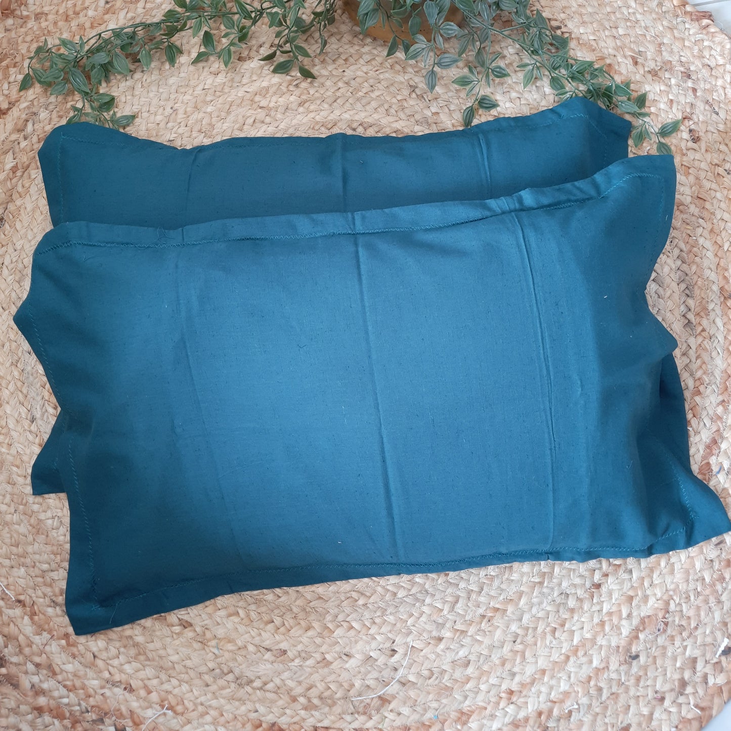 Peacock Blue Cotton Pillow Cover Set of 2 – Soft, Breathable, and Durable