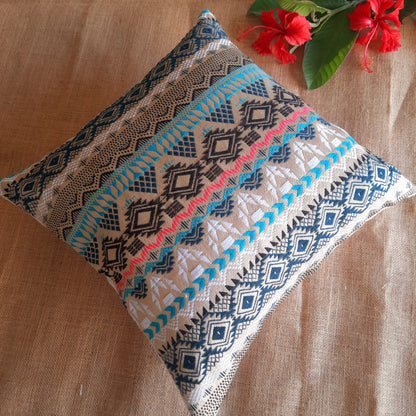 Multicolour Festive Cushion Cover – Vibrant & Handcrafted Elegance