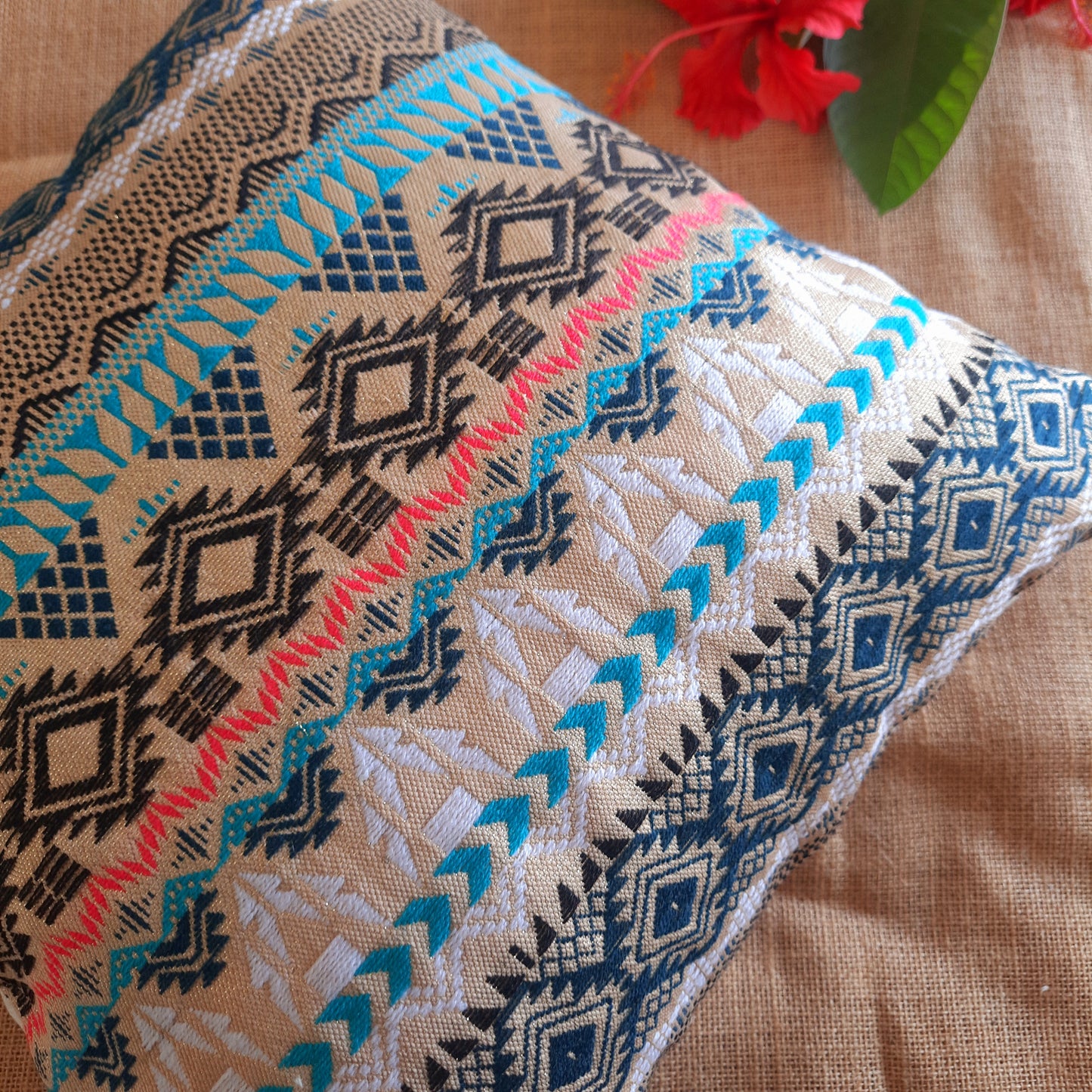 Multicolour Festive Cushion Cover – Vibrant & Handcrafted Elegance