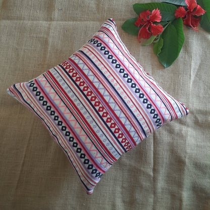 Purple and Pink Striped Handloom Cushion Cover – Festive & Artisanal Decor