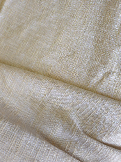 Handloom Slub Cotton Bedcover | Textured Off-White Throw with Tassels | Natural Woven Cotton